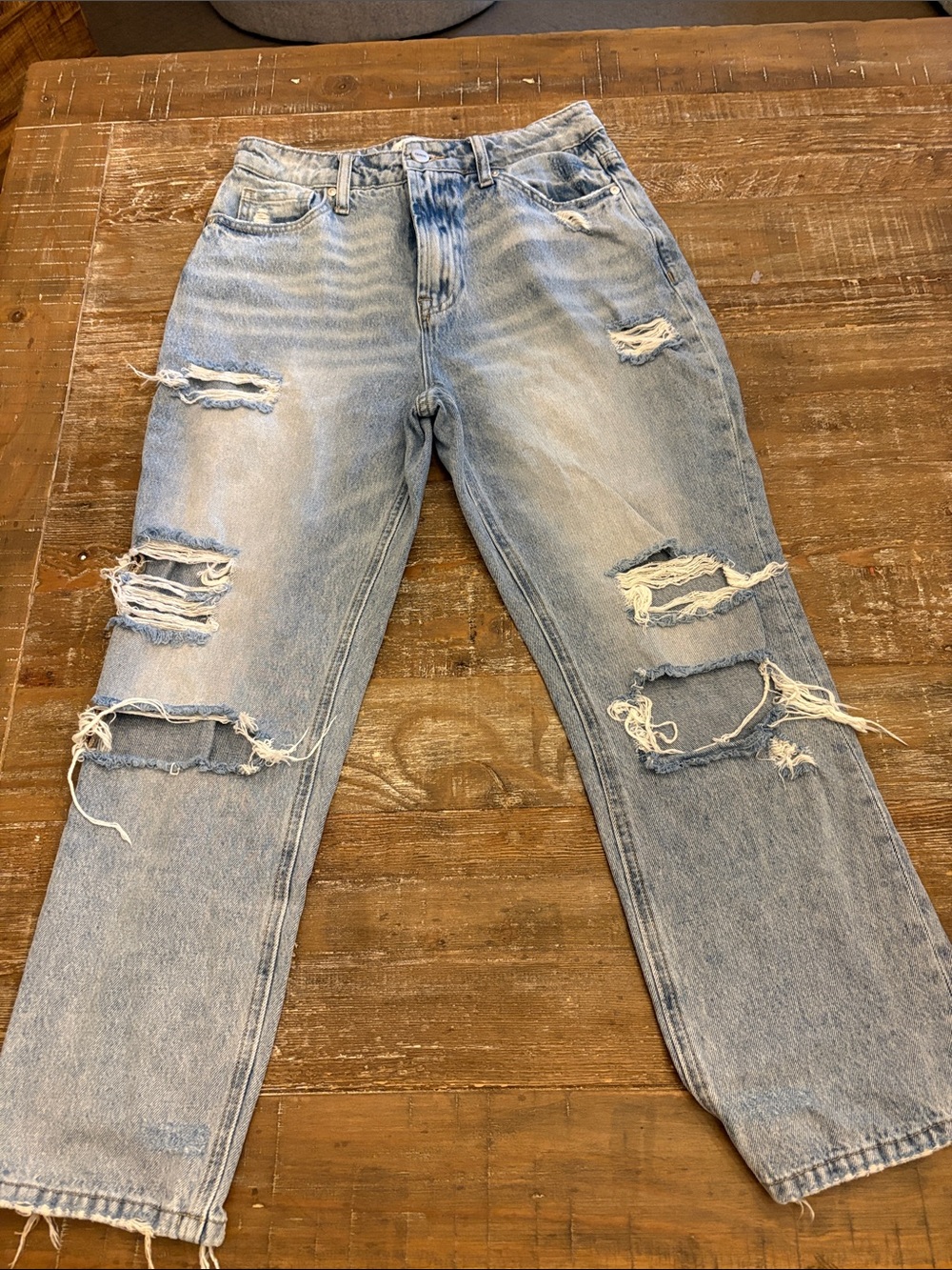 Altar'd State size 27 Light Blue Distressed Boyfriend Jeans